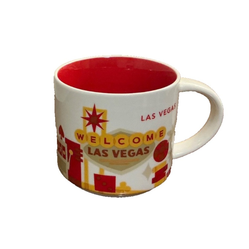 Starbucks You Are Here Collection Las Vegas Mug 2017 Ceramic 14oz Red White